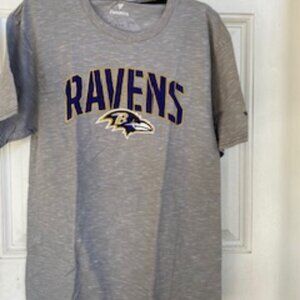 Fanatics Baltimore Ravens Men's T-Shirt Gray Purple Short Sleeve NWT Medium